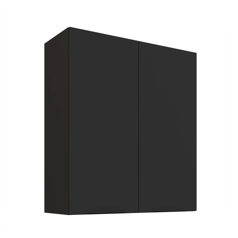 Vysoká horní skříňka LUNARA - šířka 80 cm, černá
