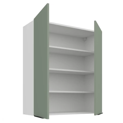 Vysoká horní skříňka LUNARA - šířka 80 cm, zelená / bílá