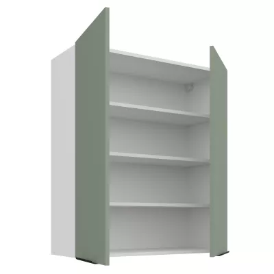 Vysoká horní skříňka LUNARA - šířka 80 cm, zelená / bílá