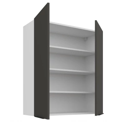 Vysoká horní skříňka LUNARA - šířka 80 cm, grafit / bílá