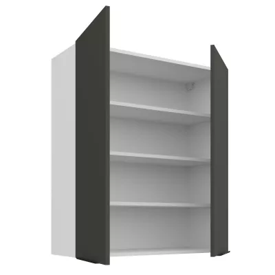 Vysoká horní skříňka LUNARA - šířka 80 cm, grafit / bílá