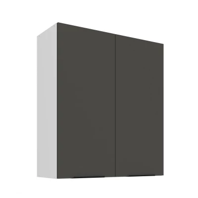 Vysoká horní skříňka LUNARA - šířka 80 cm, grafit / bílá