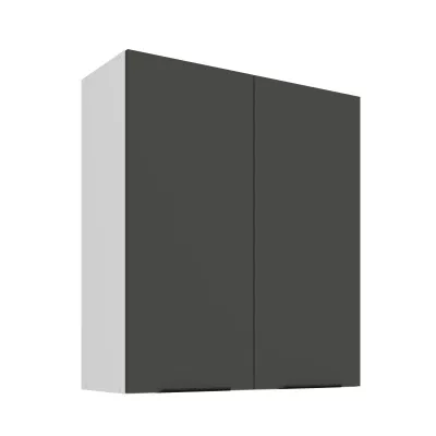 Vysoká horní skříňka LUNARA - šířka 80 cm, grafit / bílá