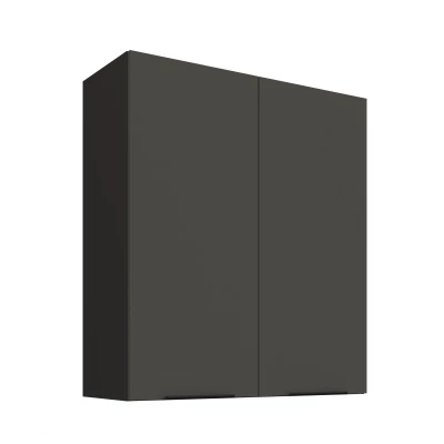 Vysoká horní skříňka LUNARA - šířka 80 cm, grafit / černá