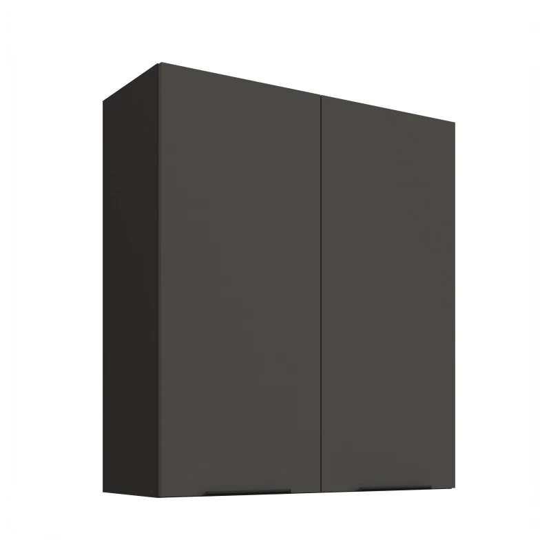 Vysoká horní skříňka LUNARA - šířka 80 cm, grafit / černá