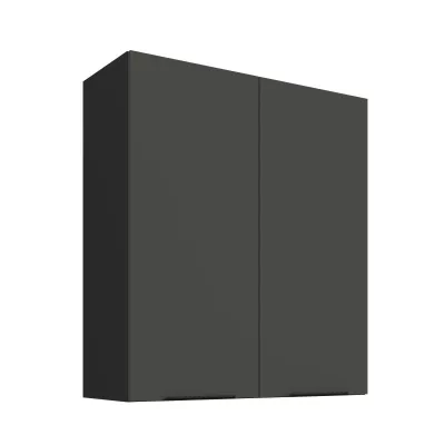 Vysoká horní skříňka LUNARA - šířka 80 cm, grafit / černá