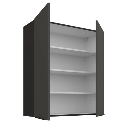 Vysoká horní skříňka LUNARA - šířka 80 cm, grafit / černá