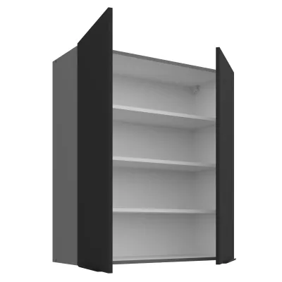 Vysoká horní skříňka LUNARA - šířka 80 cm, černá / antracit