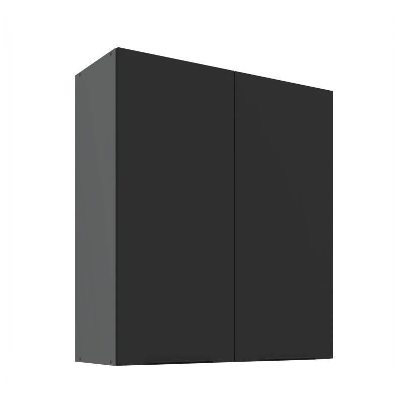 Vysoká horní skříňka LUNARA - šířka 80 cm, černá / antracit
