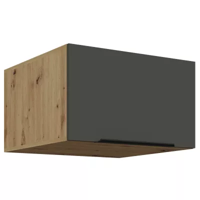 Digestořová skříňka LUNARA - šířka 60 cm, grafit / dub artisan