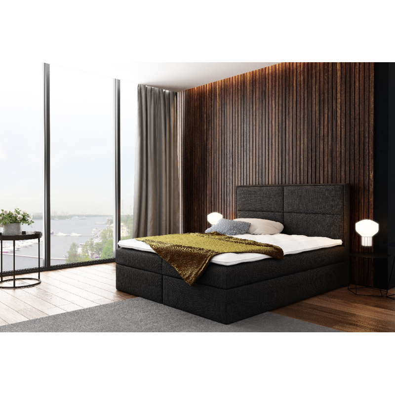 Čalouněná postel Gery hnědá 200 + topper zdarma