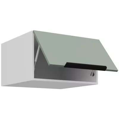 Horní hluboká skříňka s výklopnými dvířky LUNARA - šířka 60 cm, zelená / bílá