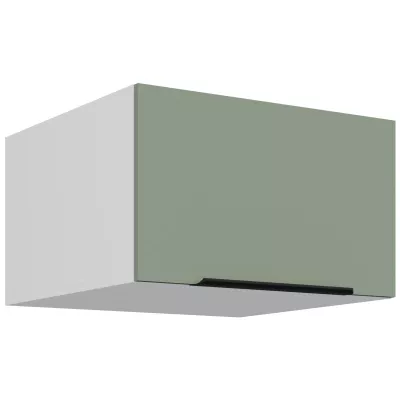 Horní hluboká skříňka s výklopnými dvířky LUNARA - šířka 60 cm, zelená / bílá