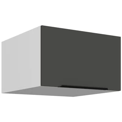 Horní hluboká skříňka s výklopnými dvířky LUNARA - šířka 60 cm, grafit / bílá