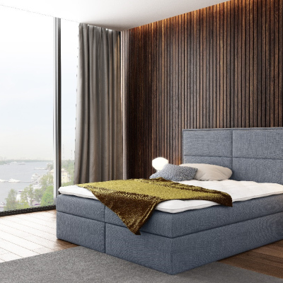 Čalouněná postel Gery šedomodrá 160 + topper zdarma