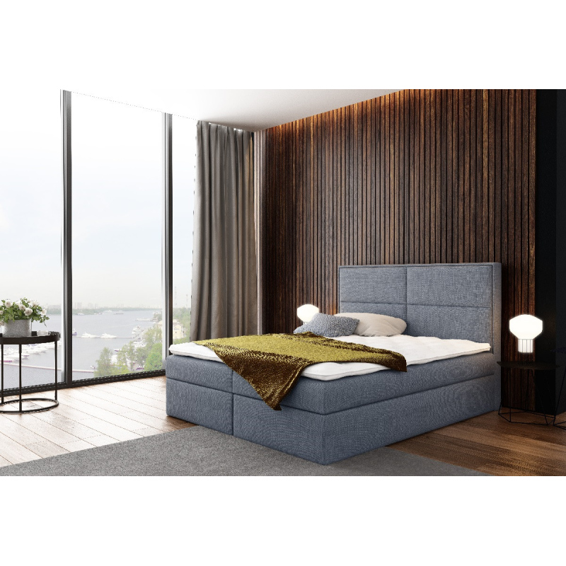 Čalouněná postel Gery šedomodrá 160 + topper zdarma