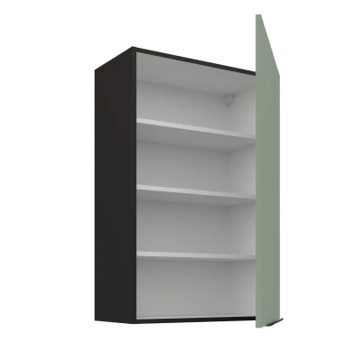 Vysoká horní skříňka LUNARA - šířka 60 cm, zelená / černá