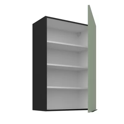 Vysoká horní skříňka LUNARA - šířka 60 cm, zelená / černá