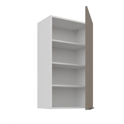 Vysoká horní skříňka LUNARA - šířka 50 cm, tmavě béžová / bílá