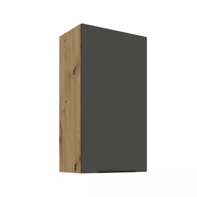 Vysoká horní skříňka LUNARA - šířka 50 cm, grafit / dub artisan