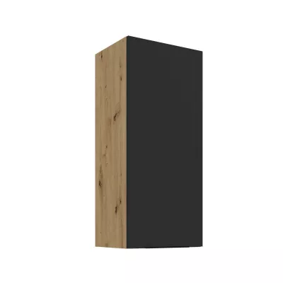 Vysoká horní skříňka LUNARA - šířka 40 cm, černá / dub artisan