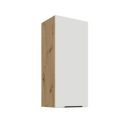 Vysoká horní skříňka LUNARA - šířka 40 cm, bílá / dub artisan