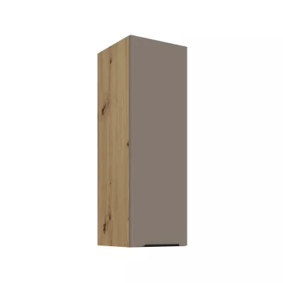 Vysoká horní skříňka LUNARA - šířka 30 cm, tmavě béžová / dub artisan
