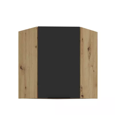 Horní rohová skříňka LUNARA 1 - 60x60 cm, černá / dub artisan