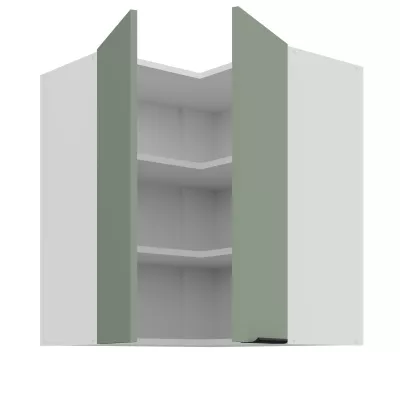 Horní rohová skříňka LUNARA 2 - 60x60 cm, zelená / bílá