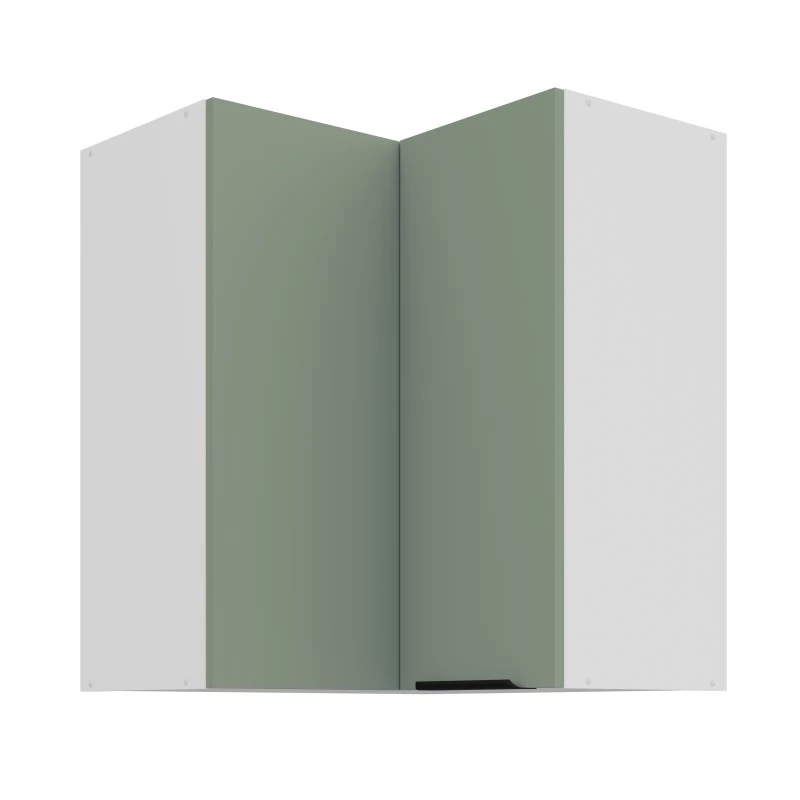 Horní rohová skříňka LUNARA 2 - 60x60 cm, zelená / bílá