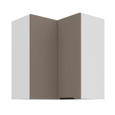 Horní rohová skříňka LUNARA 2 - 60x60 cm, tmavě béžová / bílá