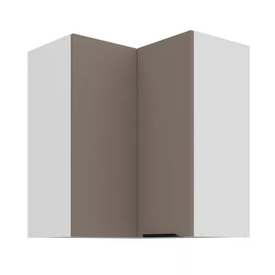 Horní rohová skříňka LUNARA 2 - 60x60 cm, tmavě béžová / bílá