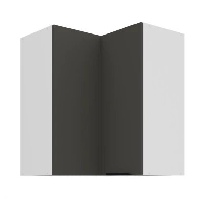 Horní rohová skříňka LUNARA 2 - 60x60 cm, grafit / bílá