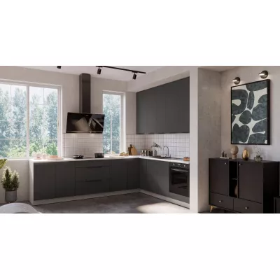 Horní rohová skříňka LUNARA 2 - 60x60 cm, grafit / bílá