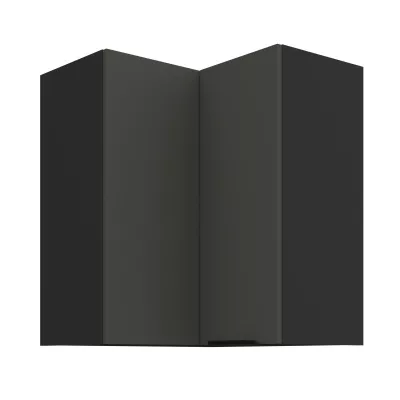 Horní rohová skříňka LUNARA 2 - 60x60 cm, grafit / černá
