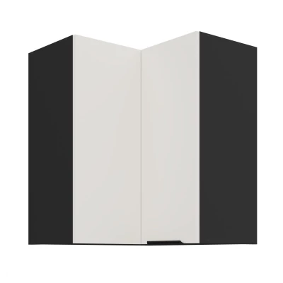 Horní rohová skříňka LUNARA 2 - 60x60 cm, bílá / černá