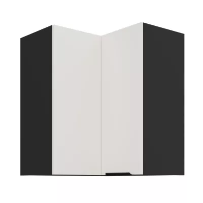 Horní rohová skříňka LUNARA 2 - 60x60 cm, bílá / černá