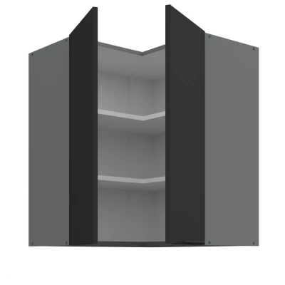 Horní rohová skříňka LUNARA 2 - 60x60 cm, černá / antracit