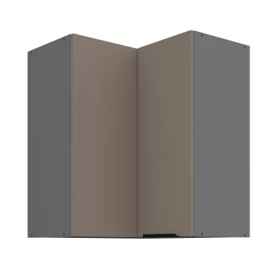 Horní rohová skříňka LUNARA 2 - 60x60 cm, tmavě béžová / antracit