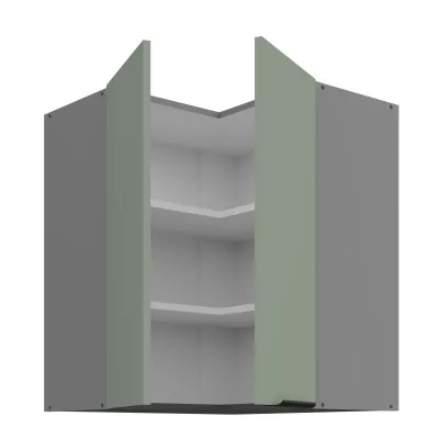 Horní rohová skříňka LUNARA 2 - 60x60 cm, zelená / antracit