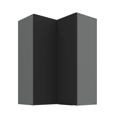 Vysoká rohová skříňka LUNARA 2 - 60x60 cm, černá / antracit