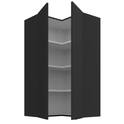 Vysoká horní rohová skříňka LUNARA 2 - 60x60 cm, černá