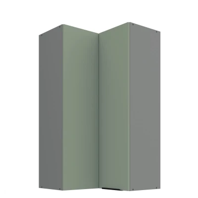 Vysoká horní rohová skříňka LUNARA 2 - 60x60 cm, zelená / antracit