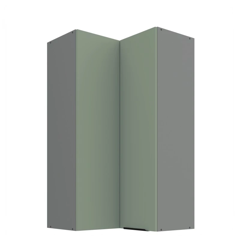 Vysoká horní rohová skříňka LUNARA 2 - 60x60 cm, zelená / antracit
