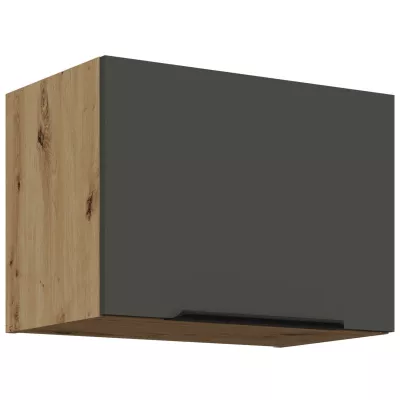 Digestořová skříňka LUNARA - šířka 50 cm, grafit / dub artisan