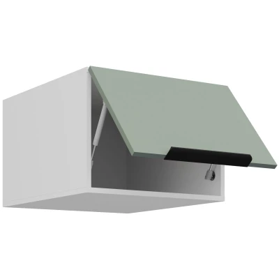 Horní skříňka s výklopnými dvířky LUNARA - šířka 50 cm, zelená / bílá