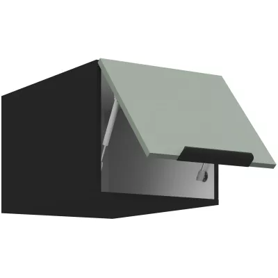 Horní skříňka s výklopnými dvířky LUNARA - šířka 40 cm, zelená / černá
