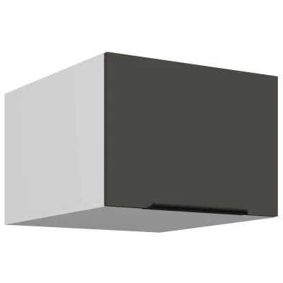 Horní skříňka s výklopnými dvířky LUNARA - šířka 50 cm, grafit / bílá