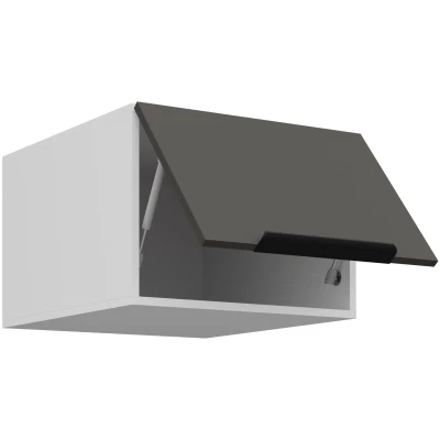 Horní skříňka s výklopnými dvířky LUNARA - šířka 50 cm, grafit / bílá