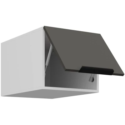 Horní skříňka s výklopnými dvířky LUNARA - šířka 40 cm, grafit / bílá
